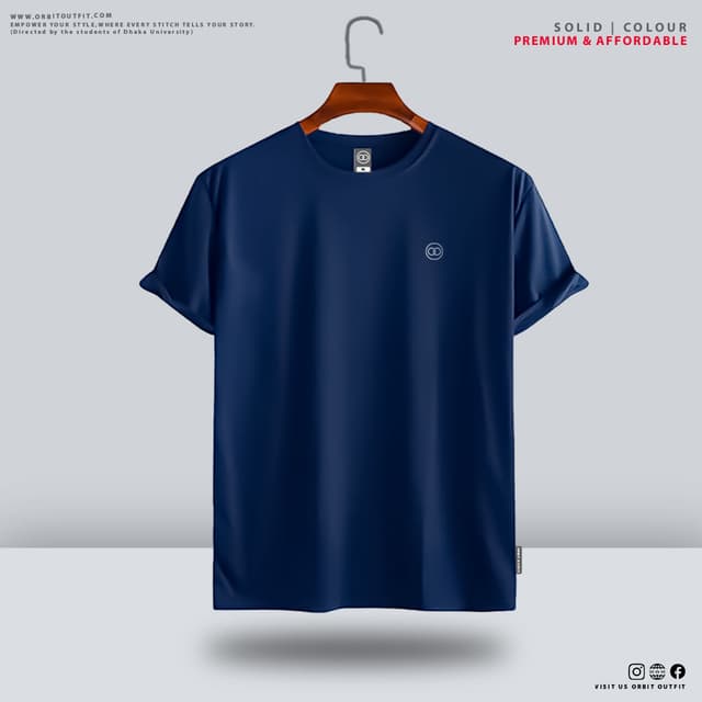 Orbit Outfit Men's Premium Blank T-shirt -  Navy Blue