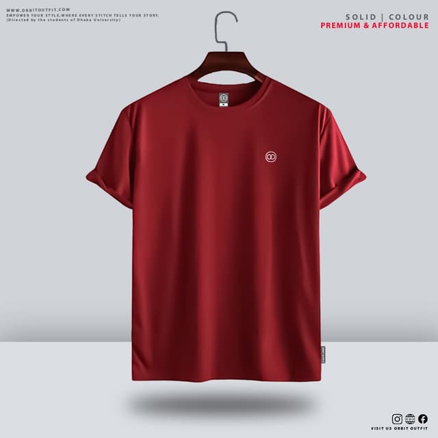 Orbit Outfit Men's Premium Blank T-shirt - Maroon